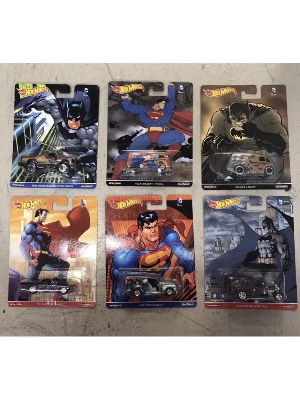 2016 Hot Wheels Real Riders DC 6 Car Set - Picture 2 of 2